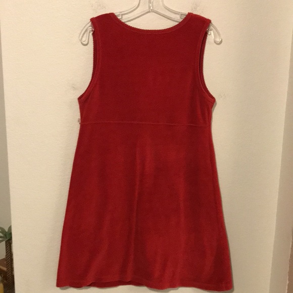 💋CALVIN KLEIN VELVET RED DRESS SIZE MED EXCELLENT CONDITION! VERY SOFT! NWT - Picture 4 of 4